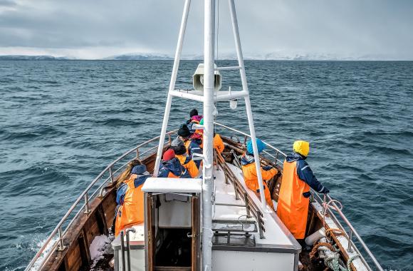 An image of the stern of a fishing boat