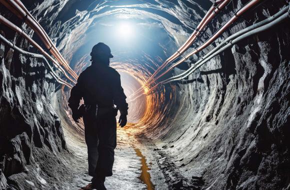Worker in a coal mine