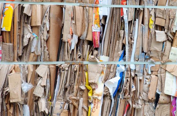 Bundled paper and cardboard